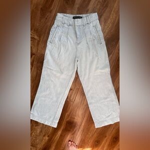 Veronica Beard Light Blue High Wide-Leg Jeans